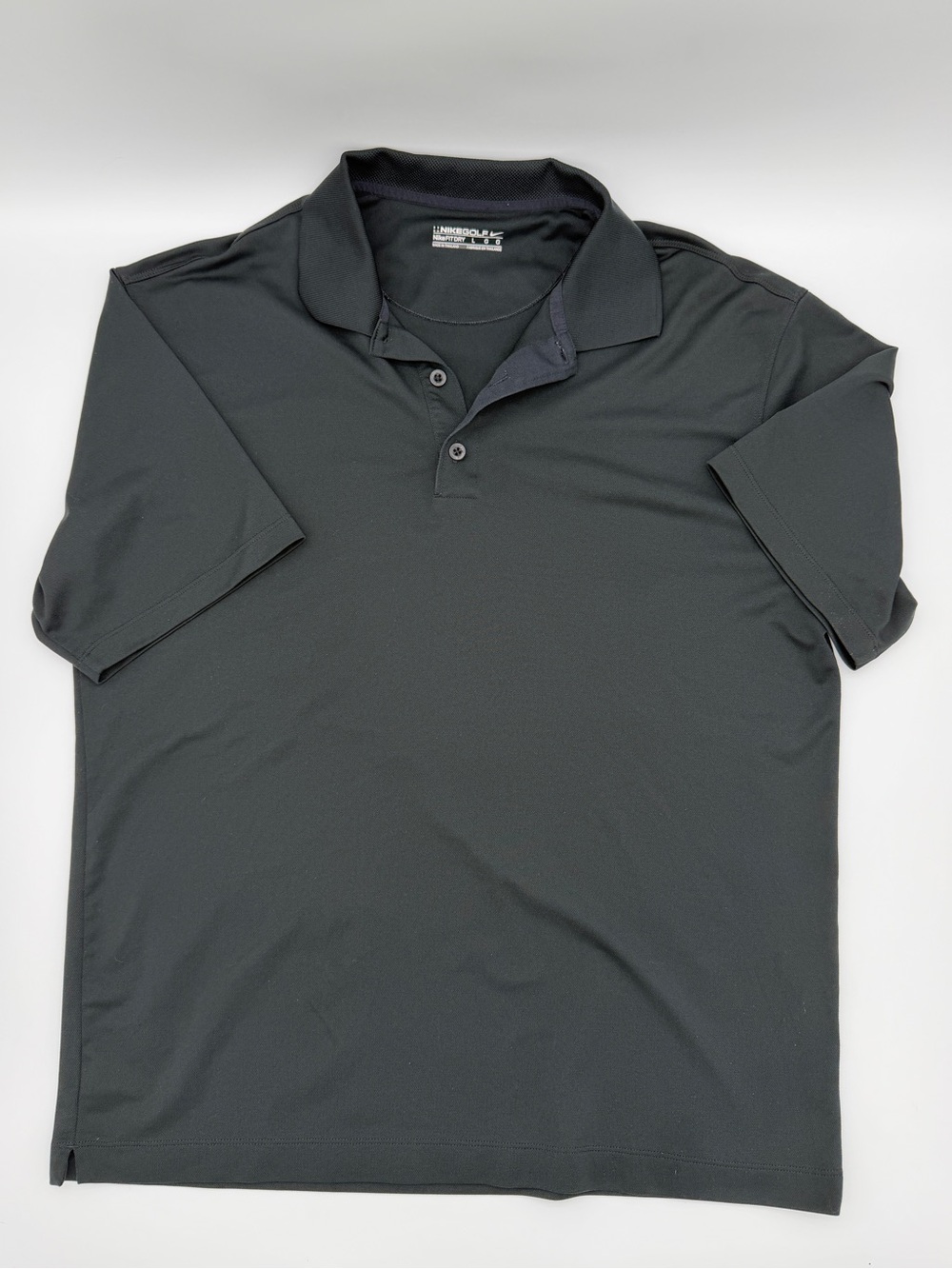 Nike Golf Men's Collared Black NikeFit Dry Short Sleeve Polo Shirt Size Large